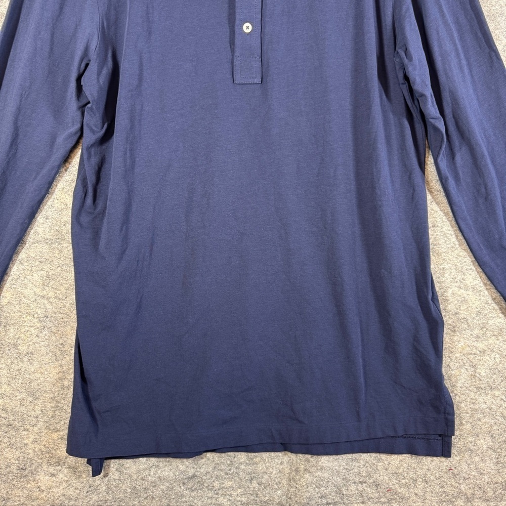 Polo Ralph Lauren Performance Navy Long Sleeve Polo Shirt Men’s M Classic Fit - Picture 4 of 14